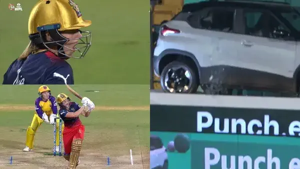 Australian Cricketer Ellyse Perry's powerful six damages team Vehicle (1)