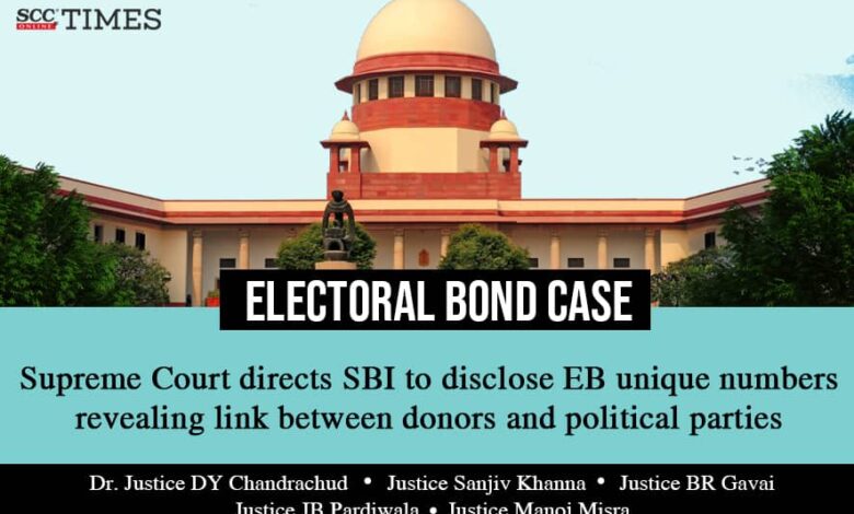 Supreme Court Issues Notice to SBI on Electoral Bond Code Disclosure