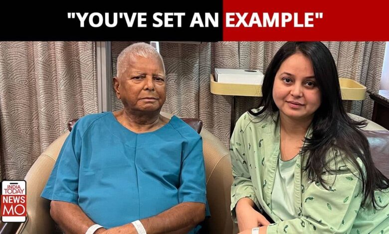 Report: Lalu Yadav's daughter Rohini Acharya, who gave a kidney to the former chief minister of Bihar, could run in the Lok Sabha elections.