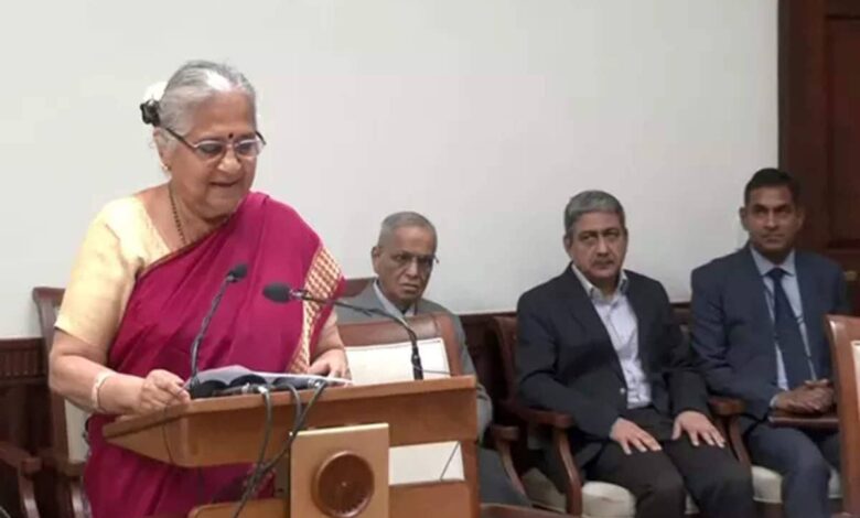 Watch: Sudha murty takes the Rajya Sabha oath of office.