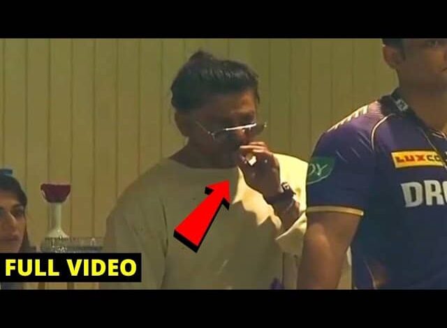 During the Kolkata KKR vs. SRH IPL match, Shah Rukh Khan is caught smoking, and the video becomes viral.
