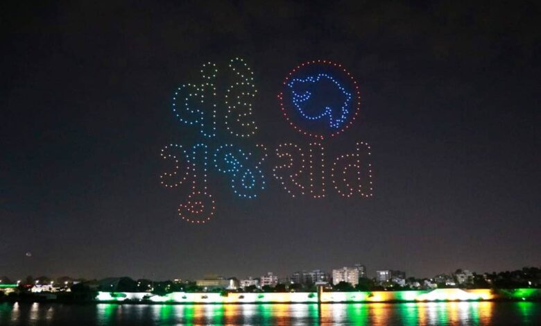 Spectacular Drone Display Inspires Voting in Ahmedabad