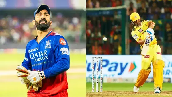 RCB vs CSK Dinesh Karthik Jokes MS Dhoni’s Six Led to RCB Victory (2)