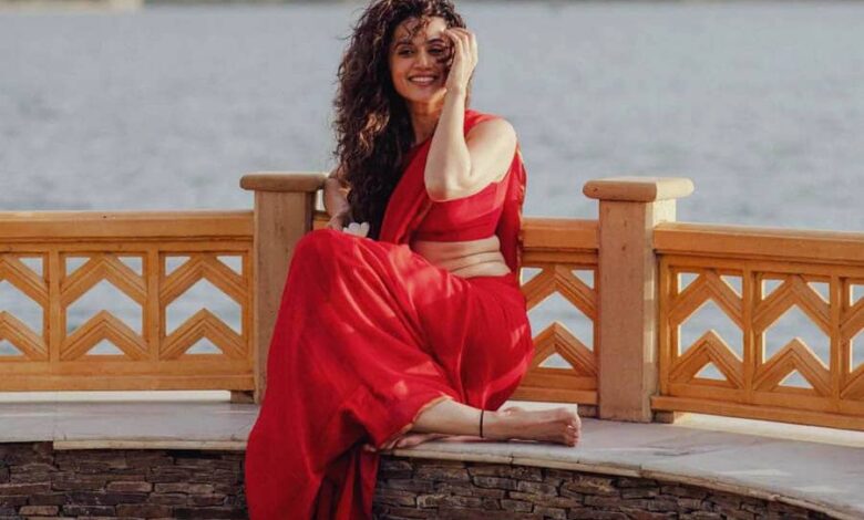 Taapsee Pannu's Elegant Red Saree Steals the Spotlight