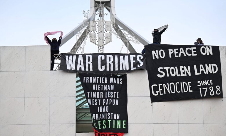 Pro-Palestine Activists Storm Australian Parliament Roof