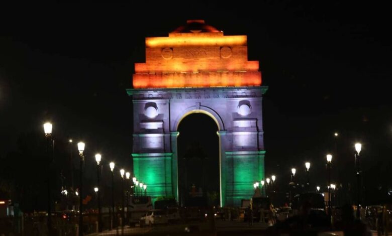 Indian flag displayed at MCG for Independence Day; ICC Trophy shown