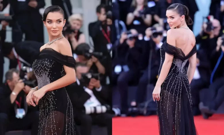 Amy Jackson Dazzles in Black Gown at Venice Film Festival 2024