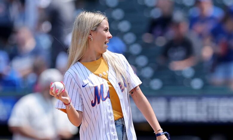 TikTok Star Hailey Welch's mets first pitch sparks online backlash