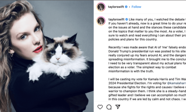 Taylor Swift Endorses Kamala Harris in 2024 Presidential Race