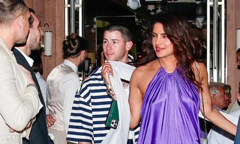 Priyanka Chopra Dazzles in Purple Dress During St. Tropez Date