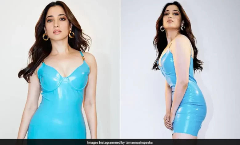 Tamannaah Bhatia Stuns in Blue Gown, Sets Social Media Ablaze