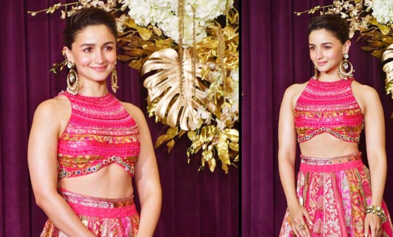 Alia Bhatt Dazzles in Fuchsia Lehenga at Manish Malhotra's Diwali Bash