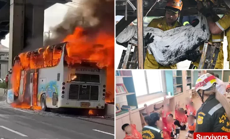 25 feared dead in Thailand as school bus catches fire near Bangkok