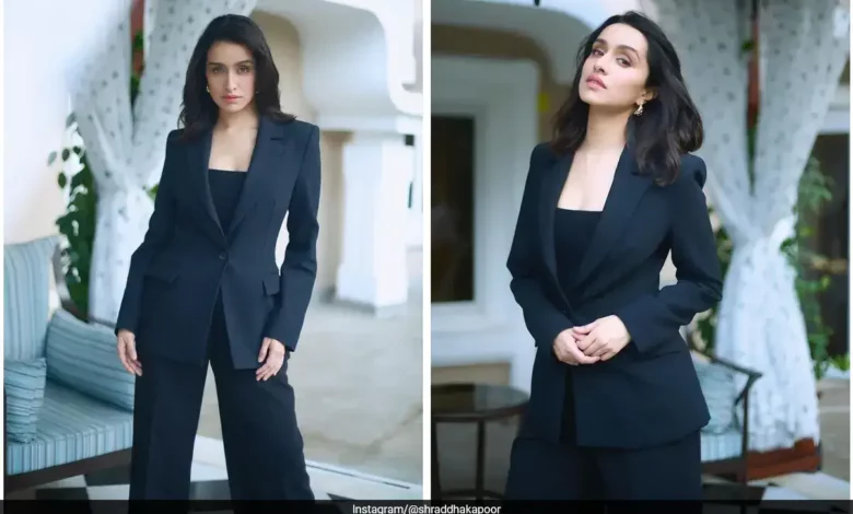 Shraddha Kapoor slays power dressing in chic black pantsuit