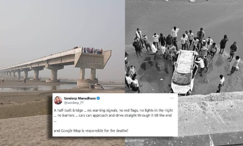 Car plunges off broken UP bridge, FIR blames Google Maps