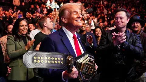 Trump's triumphant UFC celebration: surrounded by powerful allies