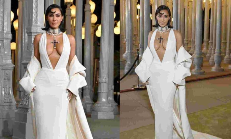 Kim Kardashian stuns in Princess Diana's atallah cross necklace at LACMA gala