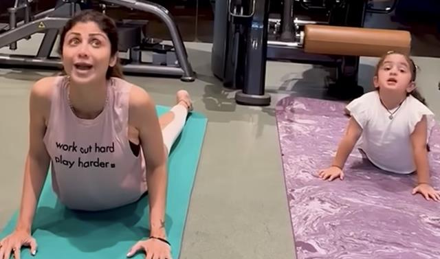 Shilpa Shetty and daughter shine in yoga session post-Diwali