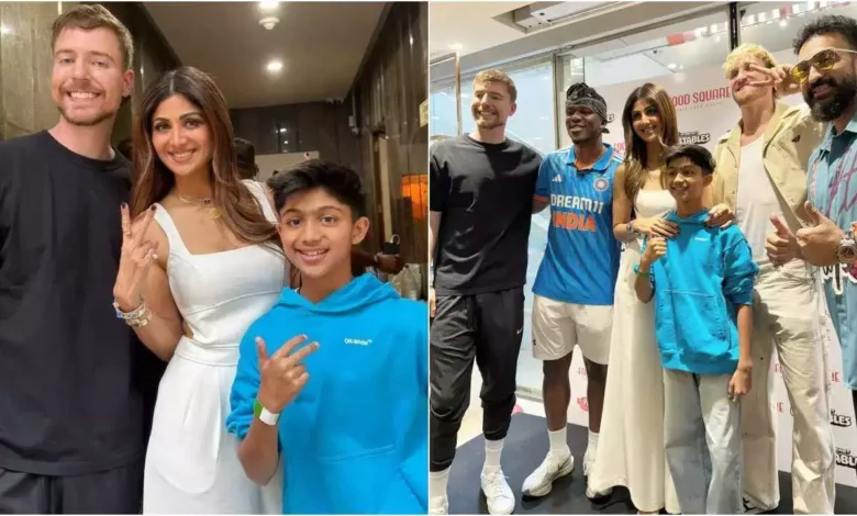 Logan Paul and MrBeast meet Shilpa Shetty in Bollywood