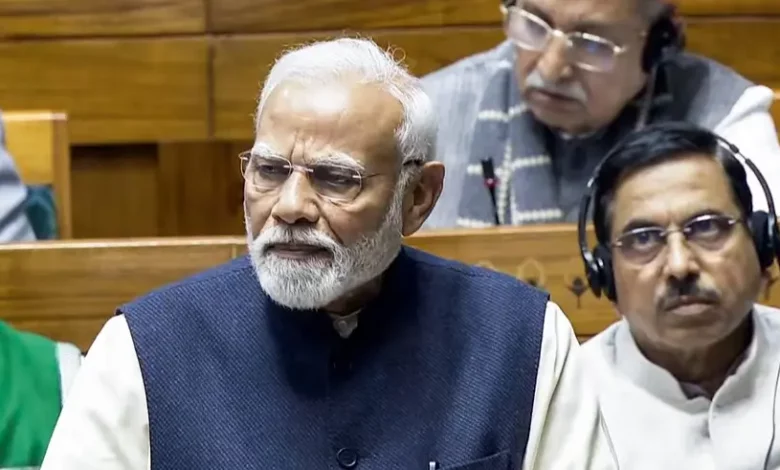 PM Modi highlights power achievements in Lok Sabha debate