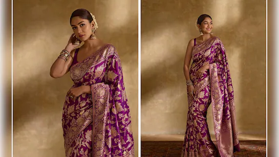 Mrunal Thakur stuns in elegant festive saree