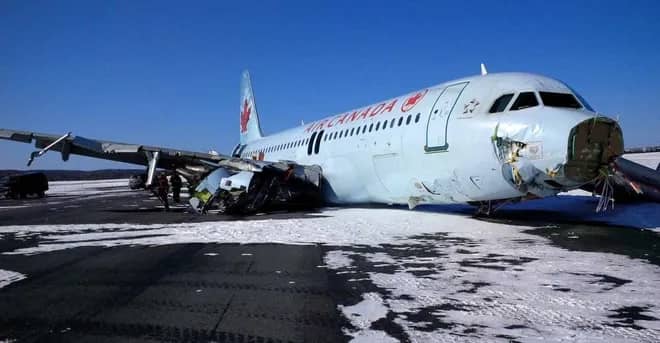 Air Canada flight skids and catches fire at Halifax airport