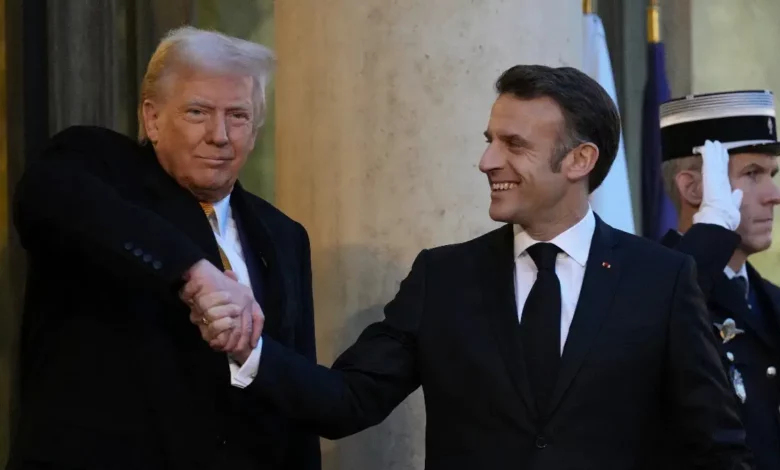 Trump and Macron's viral 17-second handshake at Notre Dame