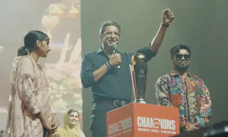 Wasim Akram surprises fans with champions trophy appearance at Coke studio