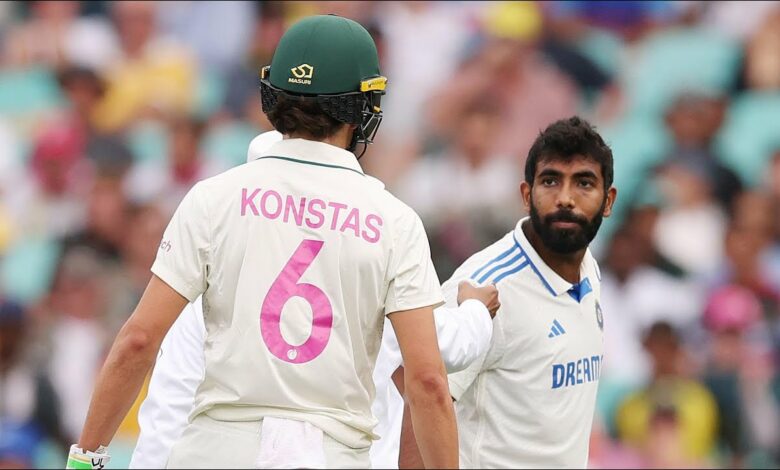 Bumrah confronts Konstas after Khawaja's dismissal