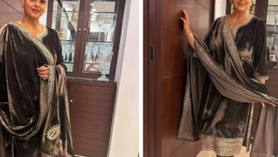 Shilpa Shirodkar enchants in chocolate velvet at awards night