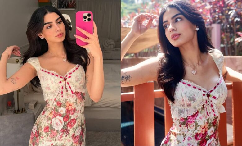 Khushi Kapoor dazzles in floral dress ahead of Loveyapa release