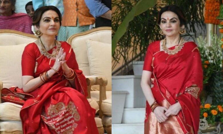 Nita Ambani dazzles in red banarasi saree at NMACC preview